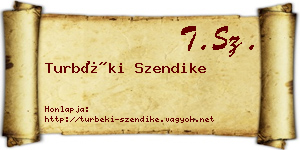 Turbéki Szendike névjegykártya